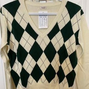 Brand new with tags Argyle sweater brandy Melville
